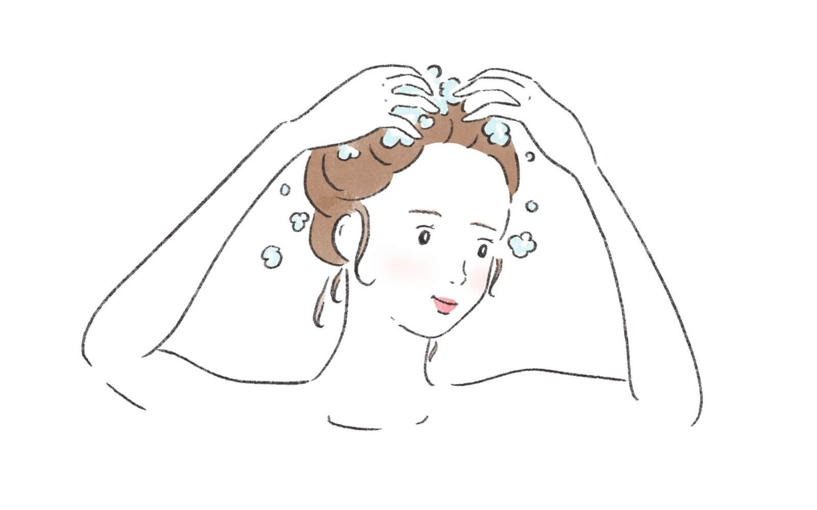 頭皮をマッサージするように洗う