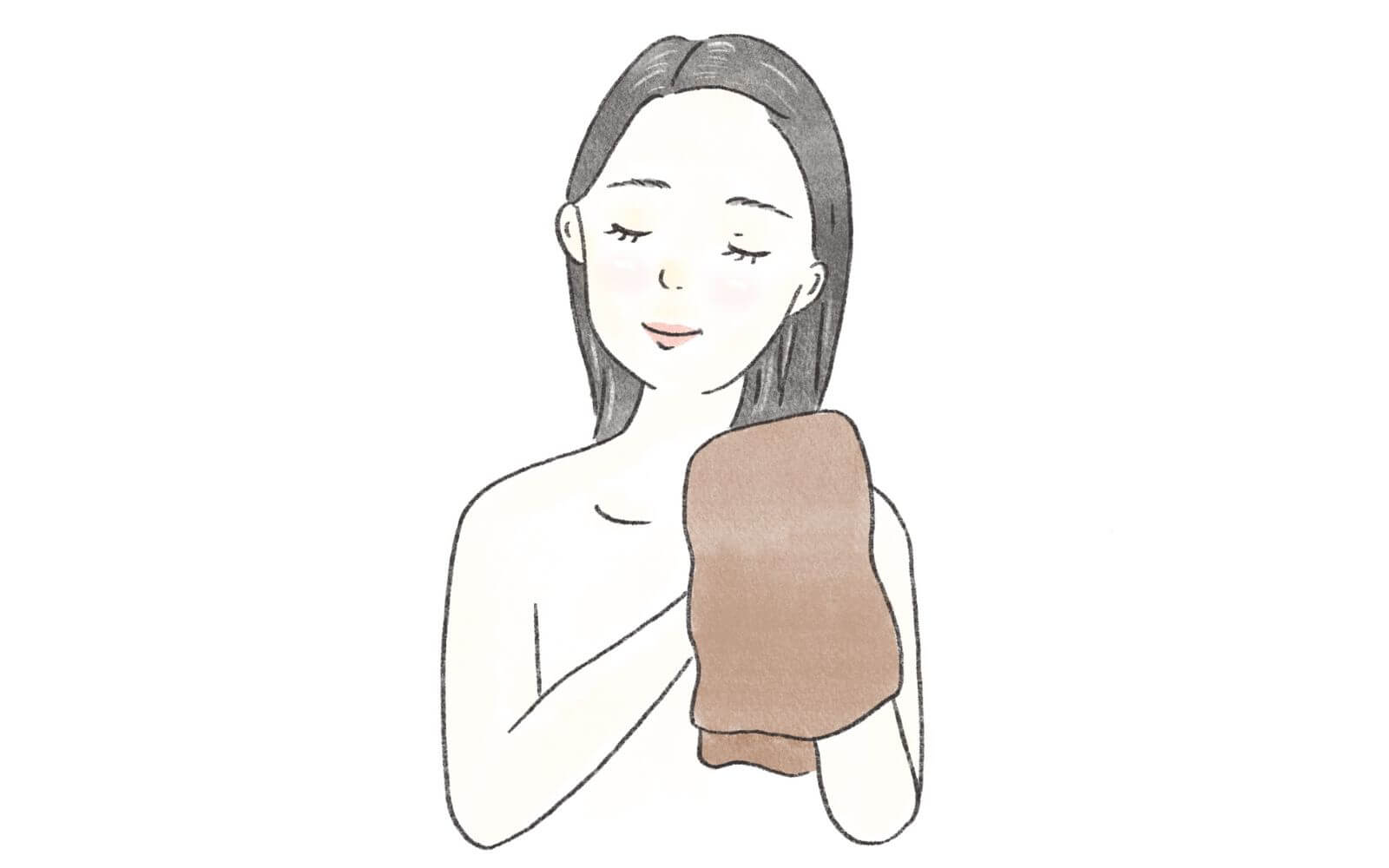 タオルで髪の水分を拭き取る
